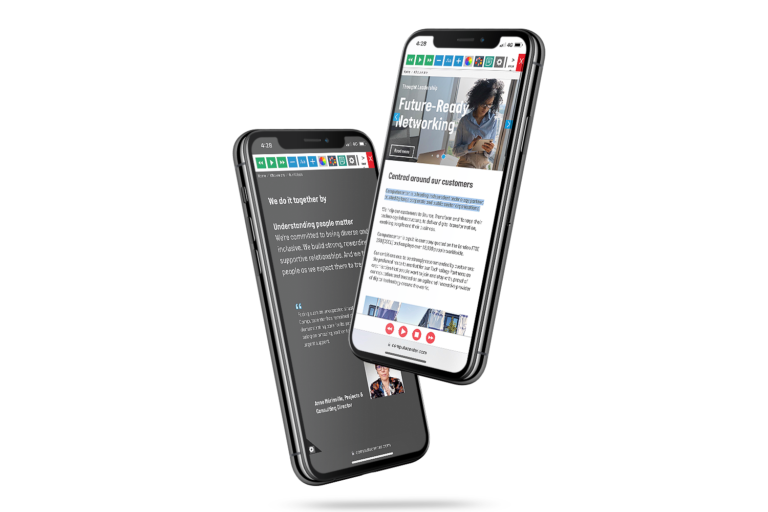 Mobiles with Computacenter website using the Recite Me assistive toolbar