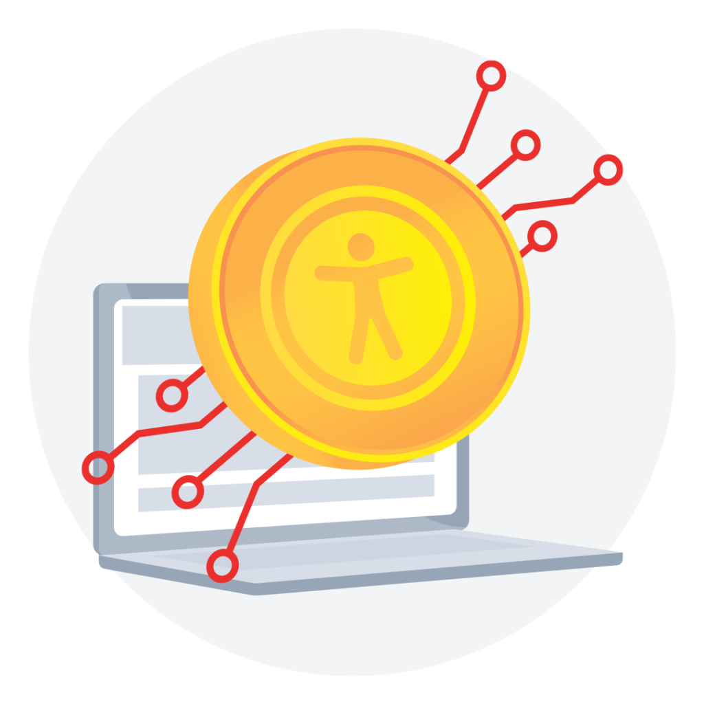 coin with accessibility icon